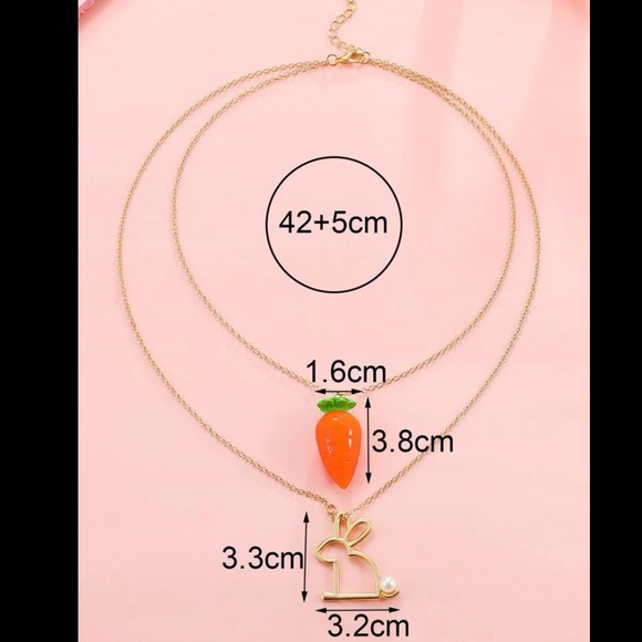 Bunny and Carrot Layered Necklace - Picture 8 of 8